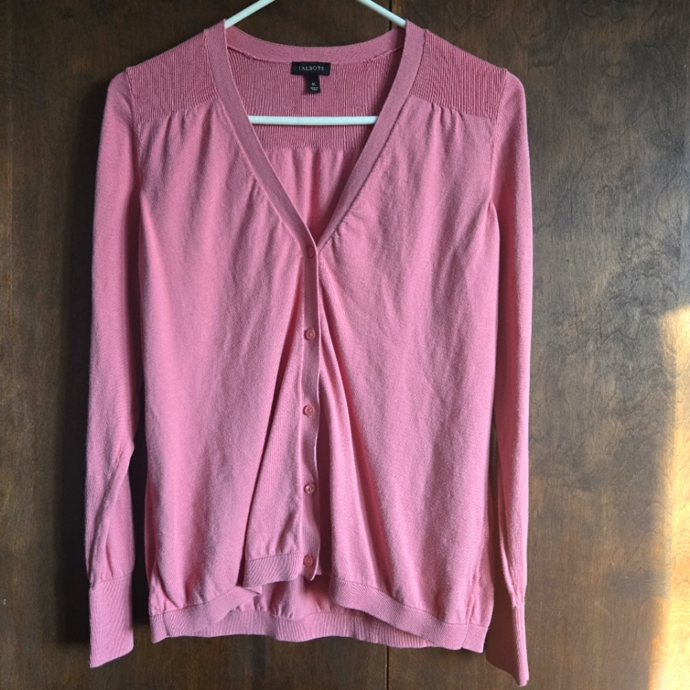 Talbots Pink Button Cardigan, PTP=24"